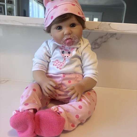 🆕22Inch Soft Cloth Body Newborn Baby Poseable Limbs Deer Reborn Baby Girl - Picture 3 of 11